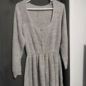Gray sweater dress